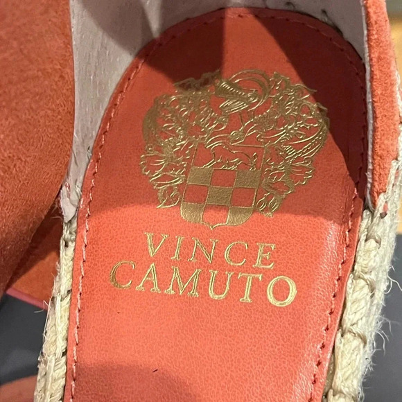 Vince Camuto peach/pink tie up wedge heels women’s size 8.5 - Picture 5 of 7